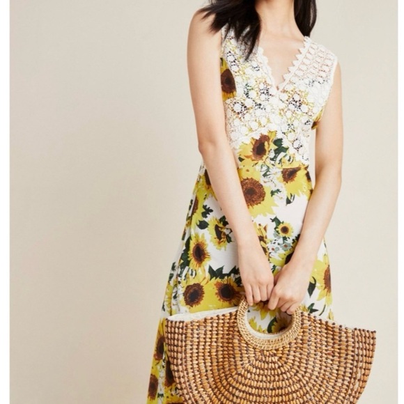 HOPE FOR FLOWERS BY TRACY REESE Silk Francoise Sleeveless Midi Dress Sz 6P - Picture 16 of 16